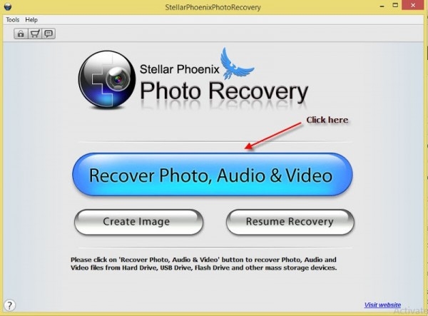 Truy cập mục Recover Photos, Audio & Video Truy cập mục Recover Photos, Audio & Video