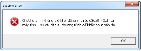 Lỗi d3dx9_42.dll