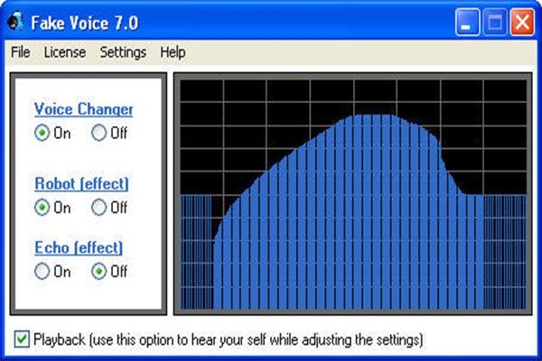 Giao diện phần mềm Fake voice