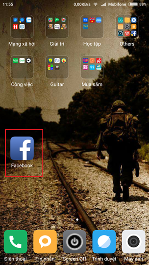 Truy cập ứng dụng Facebook trên điện thoại