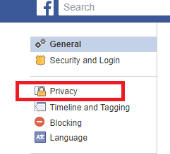 Chọn mục Privacy (Quyền riêng tư)