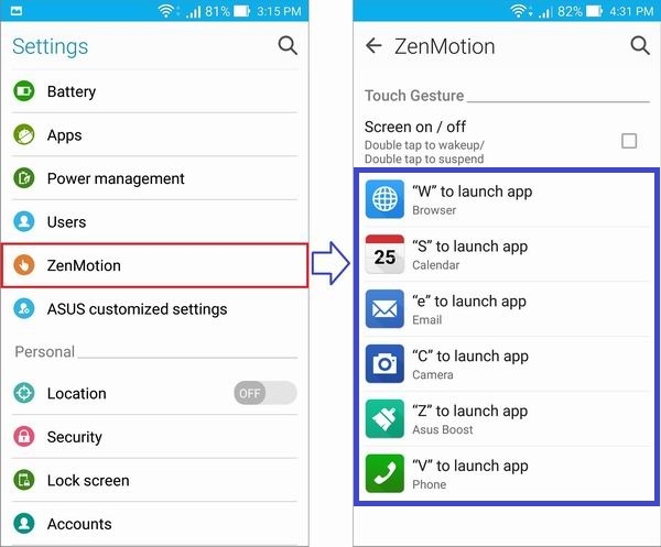 Thiết lập ZenMotion Thiết lập ZenMotion