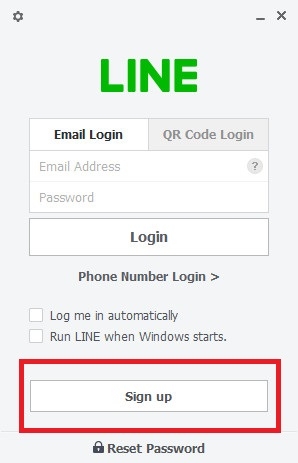 Chọn Sign Up để đăng ký