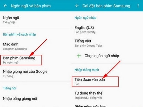 Truy cập mục “Tiên đoán văn bản” Truy cập mục “Tiên đoán văn bản”