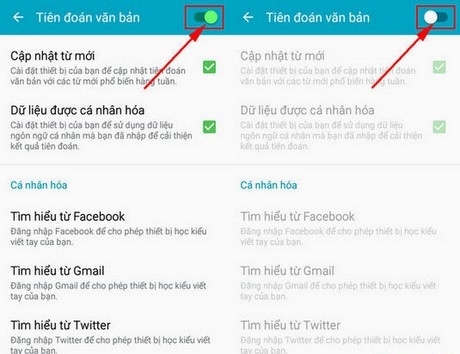 Tắt tính năng tiên đoán văn bản Tắt tính năng tiên đoán văn bản