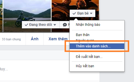 Bạn chọn mục “Thêm vào danh sách”