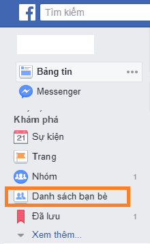 Bạn chọn truy cập mục “Danh sách bạn bè”