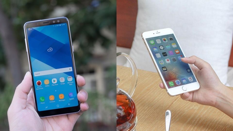 So sánh Galaxy A8+ 2018 và iPhone 6s Plus (ảnh 1)