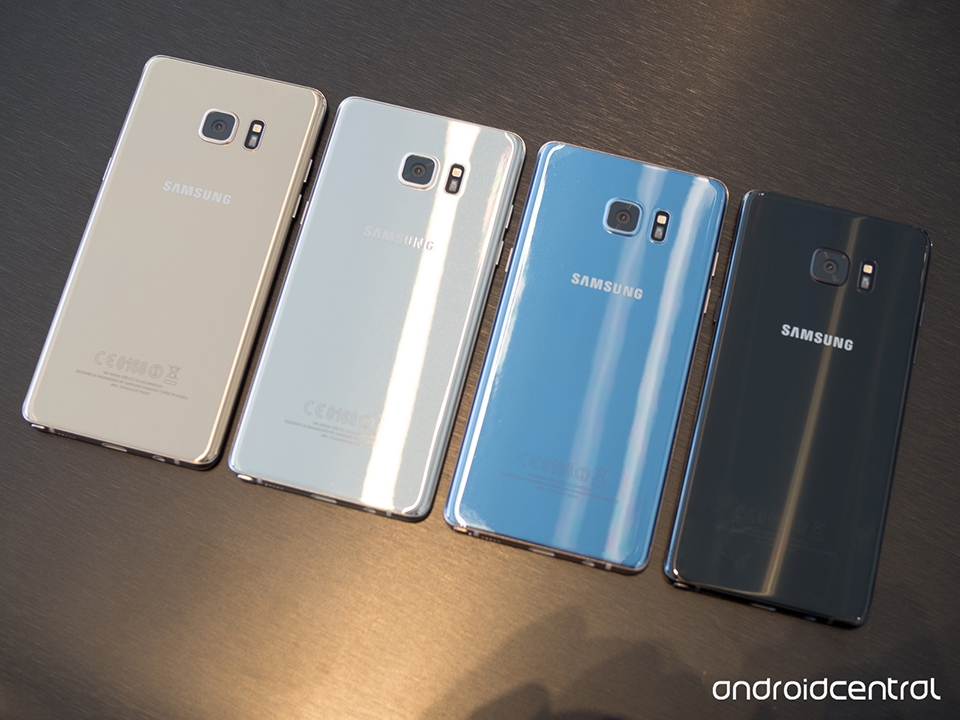 Hình ảnh 4 màu thực tế của Samsung Galaxy Note 7 mới ra mắt