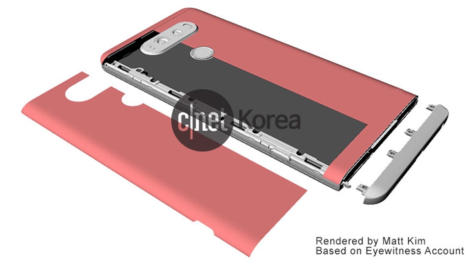 LG V20 lộ ảnh thật, tháo lắp cạnh đáy và nửa mặt lưng, cụm camera kép tương tự G5