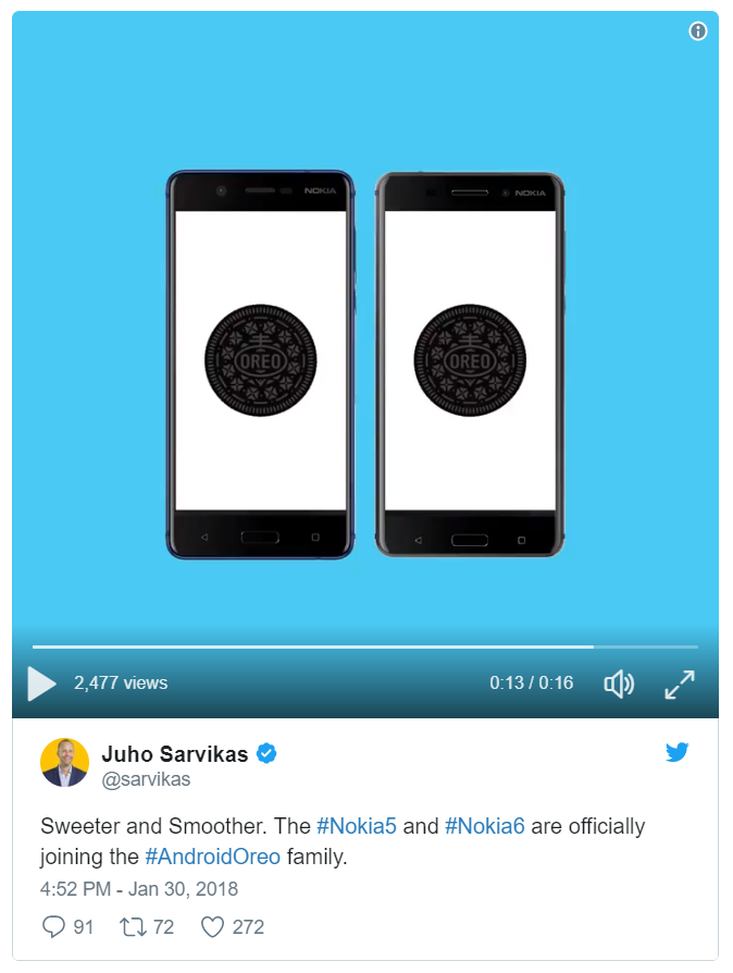 Nokia 5 và Nokia 6 chuẩn bị được cập nhật Android Oreo