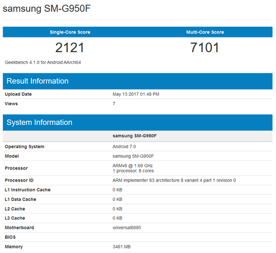 Galaxy S8 phiên bản chip Exynos 8895 phá vỡ kỷ lục về hiệu năng đa nhân 