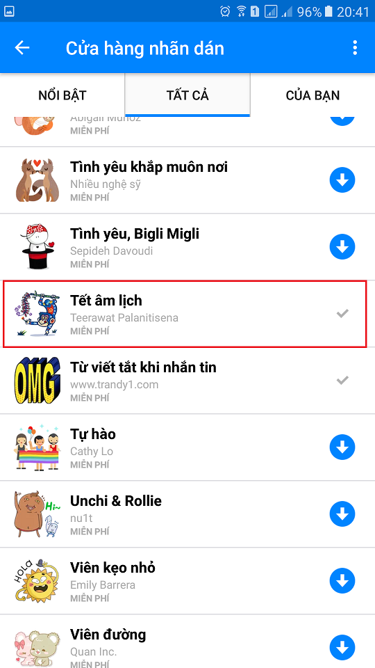 Tải về và sử dụng bộ sticker chúc tết Tải về và sử dụng bộ sticker chúc tết