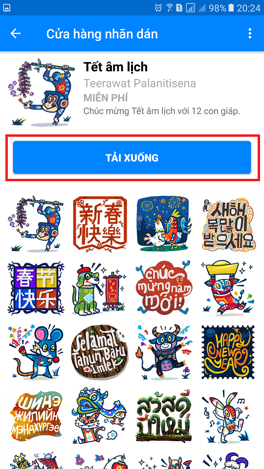 Tải về và sử dụng bộ sticker chúc tết âm lịch Tải về và sử dụng bộ sticker chúc tết âm lịch