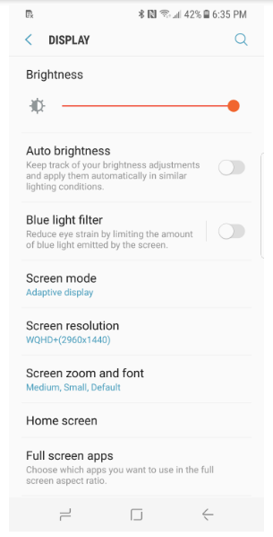 Thay đổi độ phân giải màn hình Galaxy S8 Thay đổi độ phân giải màn hình Galaxy S8