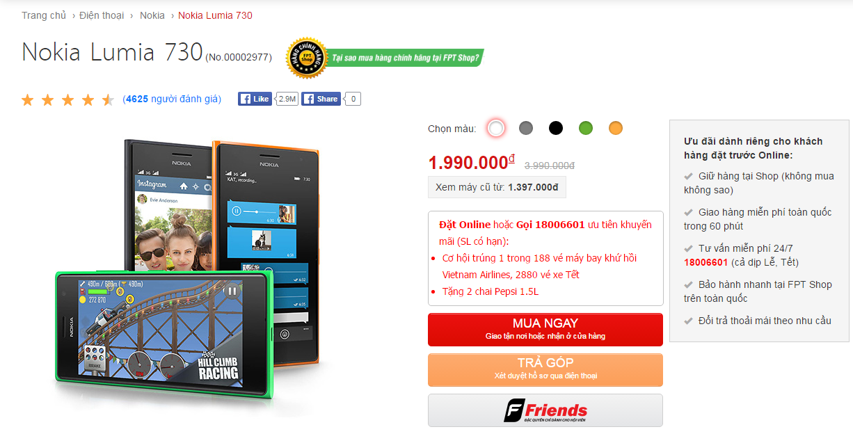Nokia Lumia 730 tiếp tục được giảm giá