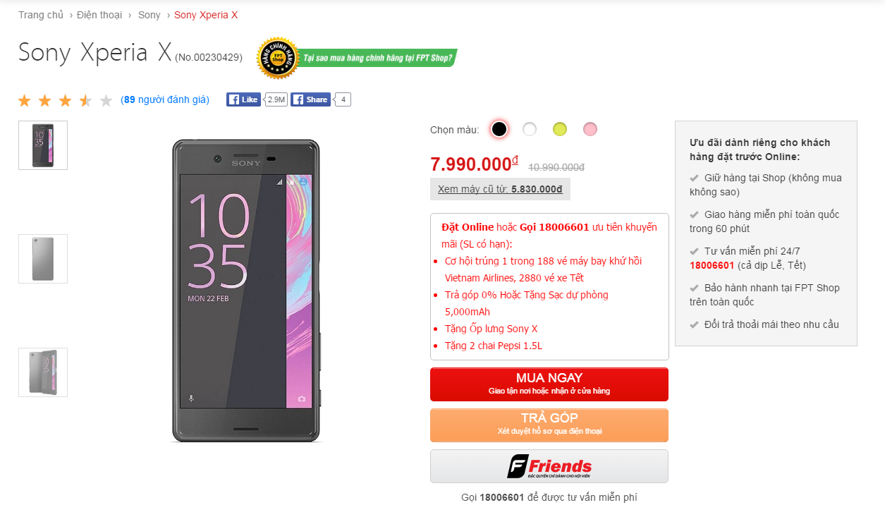 Sony Xperia X giảm giá Shock Sony Xperia X giảm giá Shock