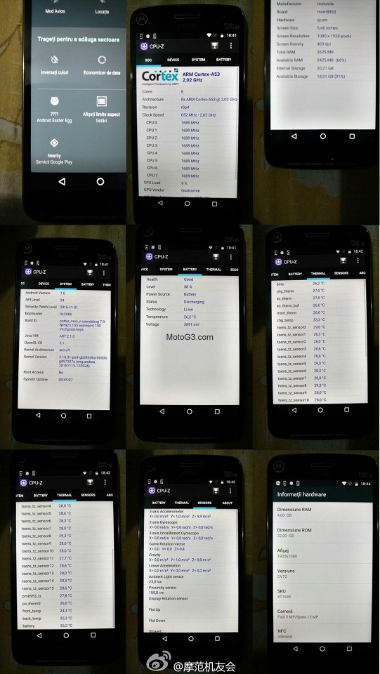 Thông tin cấu hình Moto G5 Plus