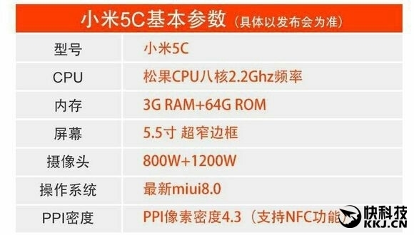 Rò rỉ thông tin cấu hình và ngày ra mắt Xiaomi Mi 5c Rò rỉ thông tin cấu hình và ngày ra mắt Xiaomi Mi 5c