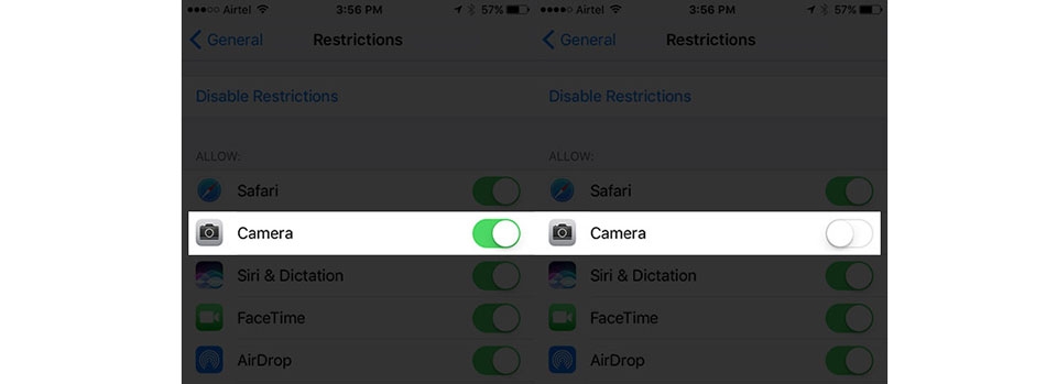 Hướng dẫn vô hiệu hóa camera ở màn hình khóa trên iOS 10 Hướng dẫn vô hiệu hóa camera ở màn hình khóa trên iOS 10