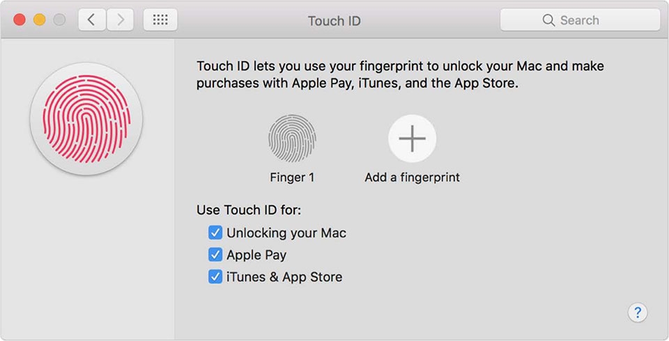 Thiết lập Touch ID cho Macbook Pro 2016