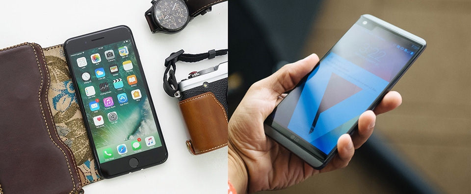 Apple iPhone 7 Plus và LG V20 Apple iPhone 7 Plus và LG V20