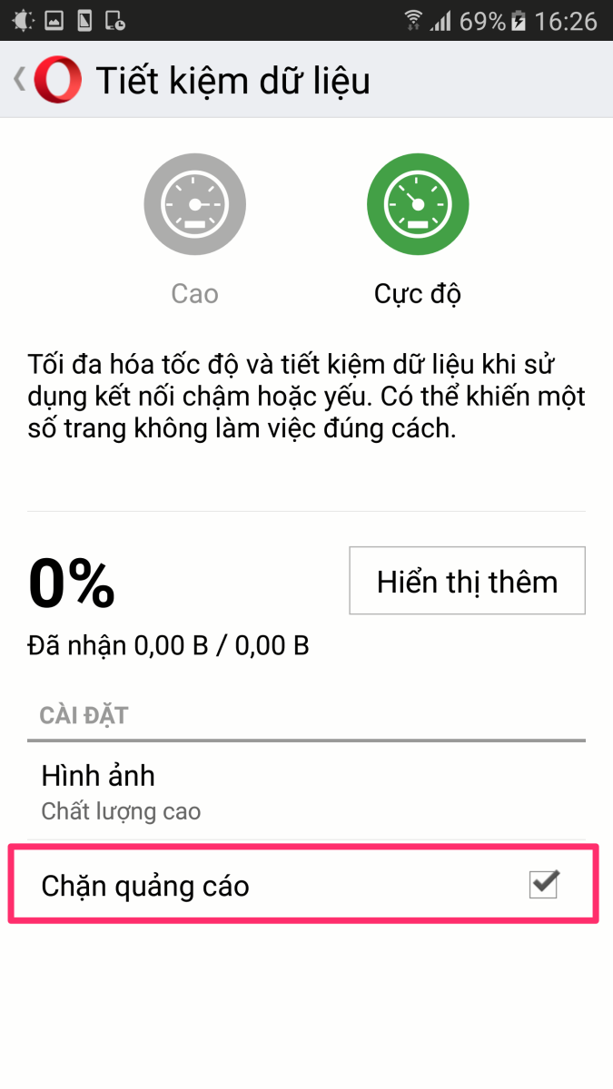 Opera: Chặn quảng cáo không cần thêm tiện ích mở rộng