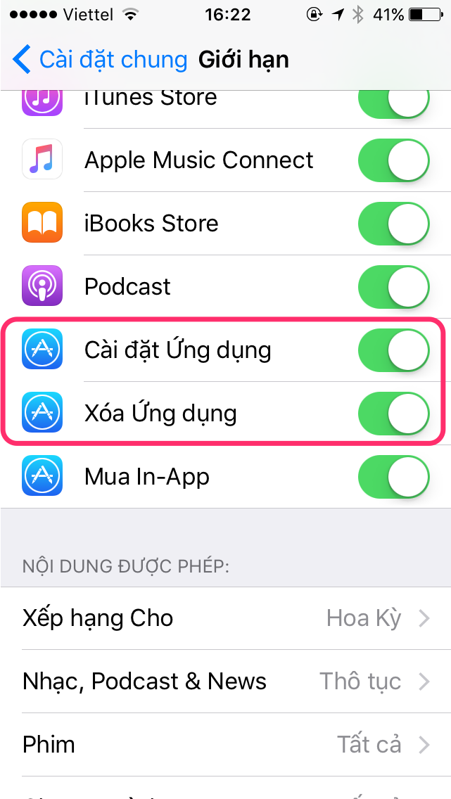 Vô hiệu hóa cài đặt và xóa ứng dụng trên iOS Vô hiệu hóa cài đặt và xóa ứng dụng trên iOS