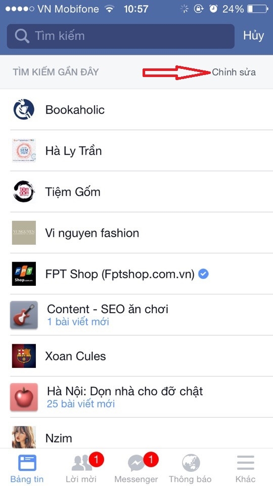 Cách xóa lịch sử tìm kiếm trên Facebook 3