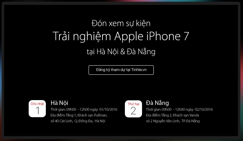 Chuỗi chương trình trải nghiệm Apple iPhone 7