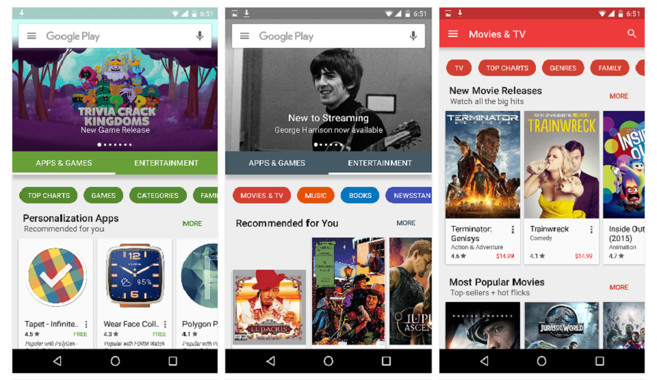 Google Play cập nhật giao diện mới 1