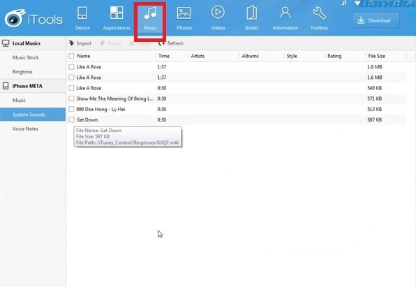 Hướng dẫn cài nhạc chuông cho iPhone bằng iTools 3 Hướng dẫn cài nhạc chuông cho iPhone bằng iTools 3