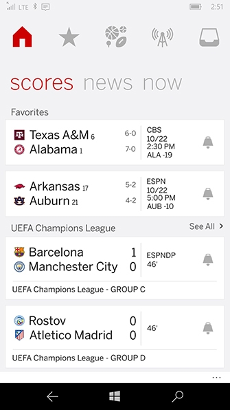 ứng dụng thể thao ESPN 2
