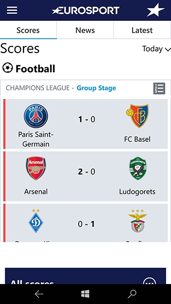 ứng dụng thể thao EUROSPORT 1