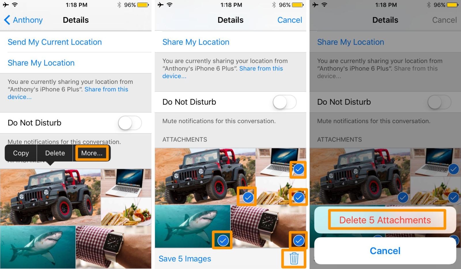 Xóa file đính kèm tin nhắn