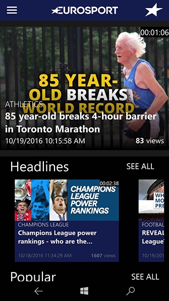 ứng dụng thể thao EUROSPORT 2