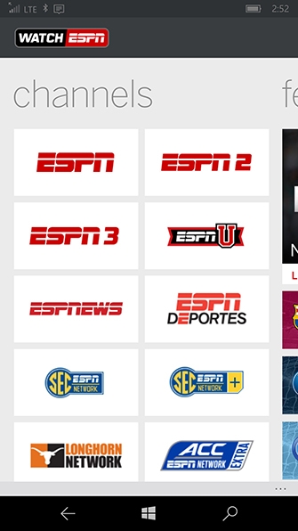 ứng dụng thể thao WATCH ESPN 2