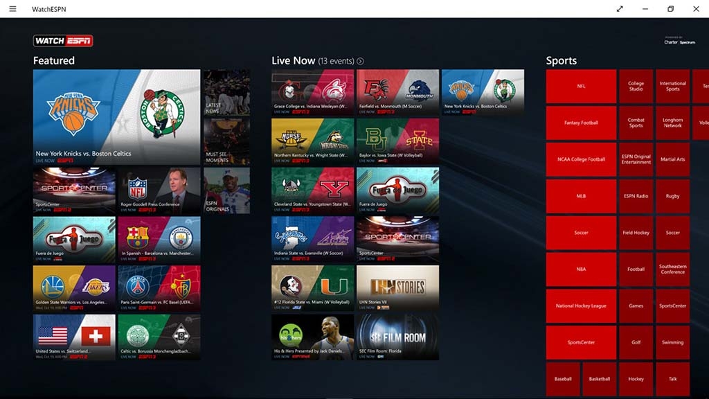 ứng dụng thể thao WATCH ESPN 3