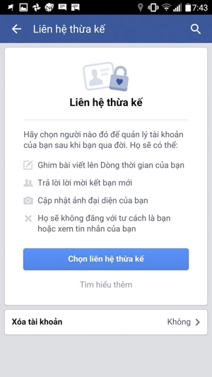 Lập di chúc cho tài khoản Facebook phòng khi bạn qua đời