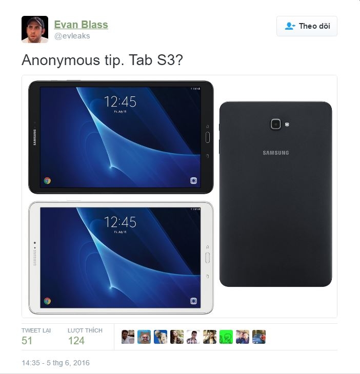 Lộ hình ảnh Samsung Galaxy Tab S3 với vị trí nút back khá kỳ lạ
