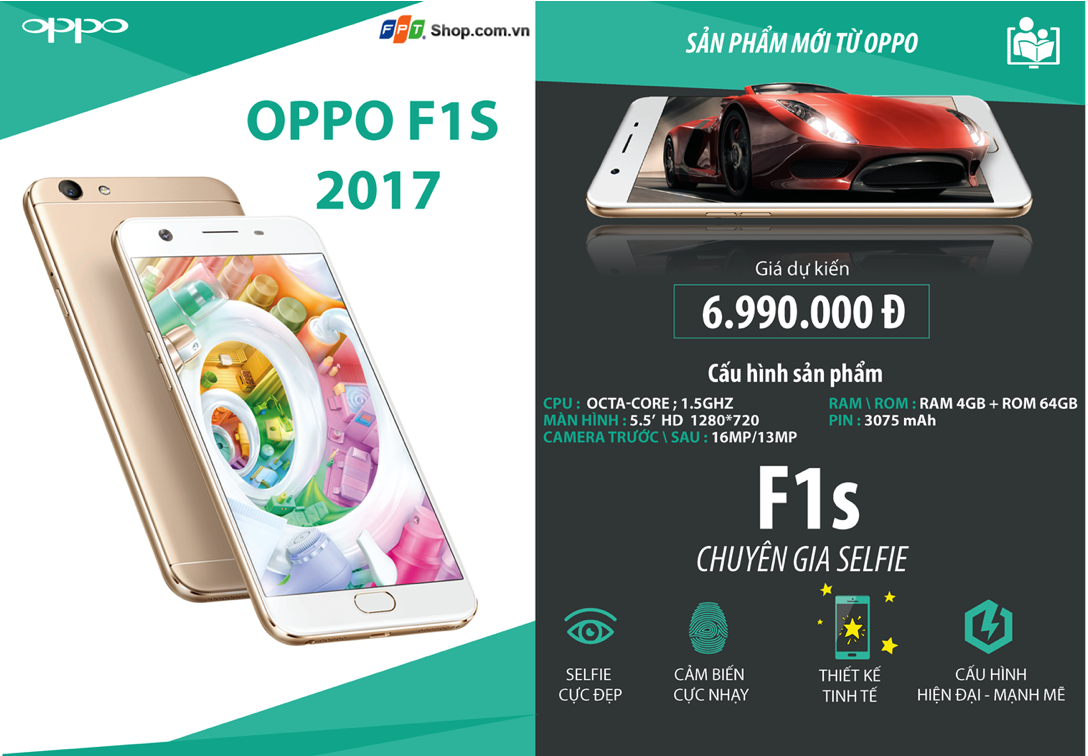 OPPO F1s 2017: Smartphone selfie phong cách mới nhất từ OPPO OPPO F1s 2017: Smartphone selfie phong cách mới nhất từ OPPO