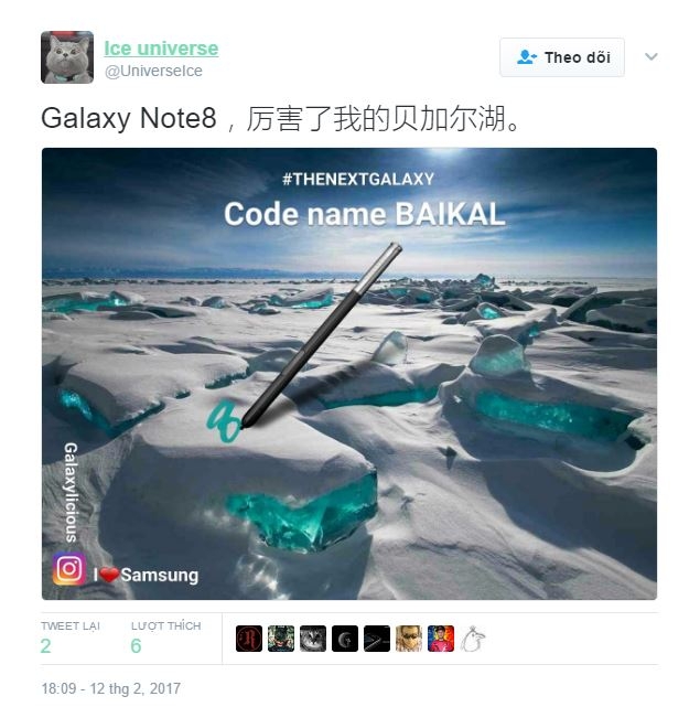 Samsung đang phát triển Note 8 với tên mã Baikal