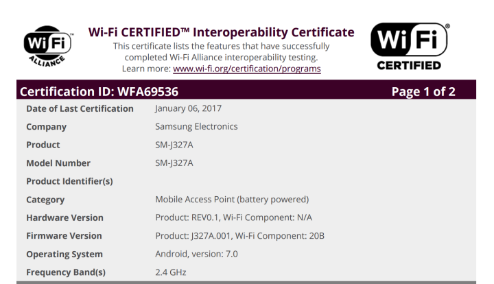 Samsung Galaxy J3 Emerge xuất đầu lộ diện Samsung Galaxy J3 Emerge xuất đầu lộ diện