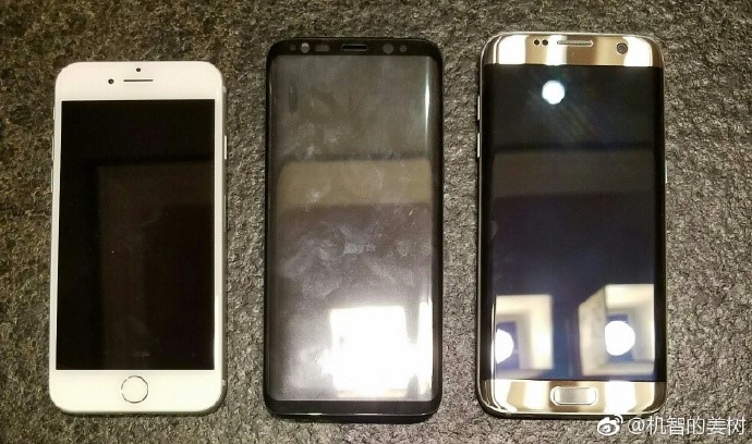 So sánh kích thước Galaxy S8 với iPhone 7 và Galaxy S7 edge