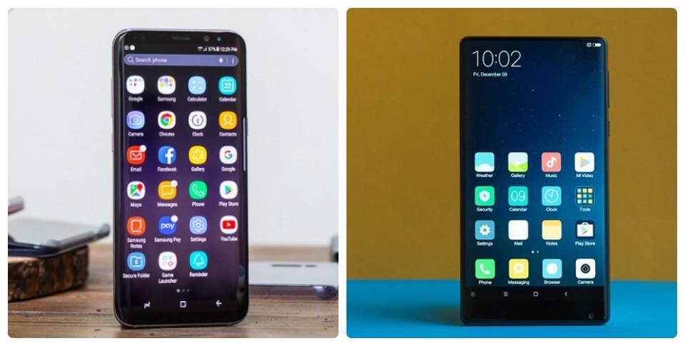 So sánh Samsung Galaxy S8 và Xiaomi Mi MIX