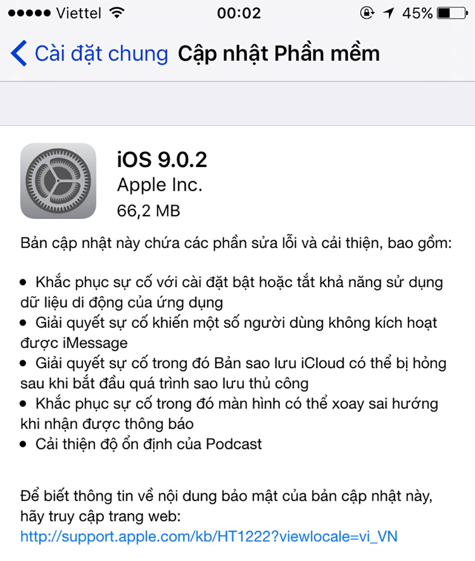 Sửa lỗi iMessage, iCloud với bản cập nhật iOS 9.0.2 1