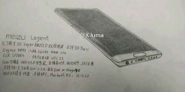 Lộ cấu hình và hình phát thảo của chiếc Meizu Legent