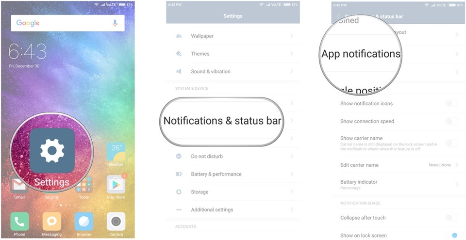 Thiết lập ưu tiên cho các thông báo trên MIUI 8