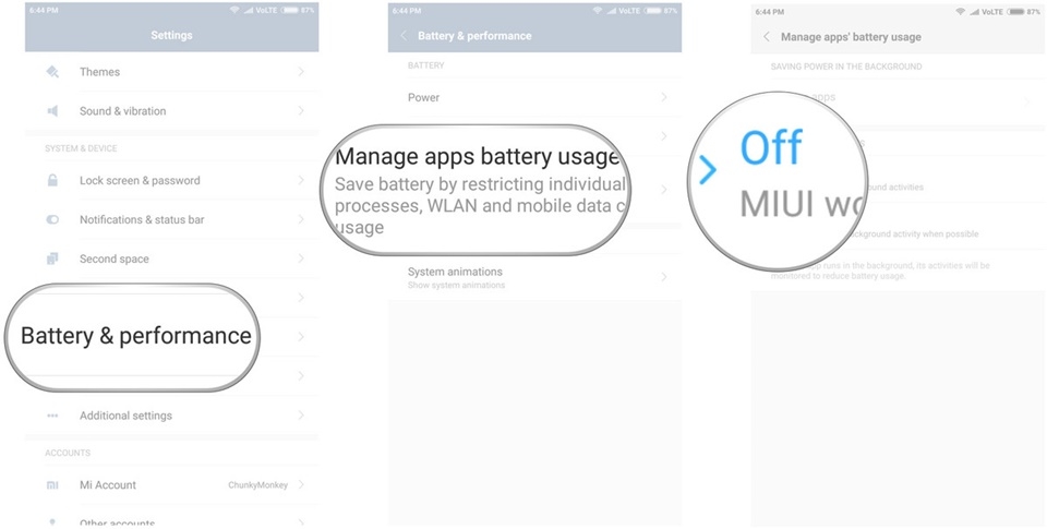 Vô hiệu hóa tính năng tiết kiệm pin MIUI 8