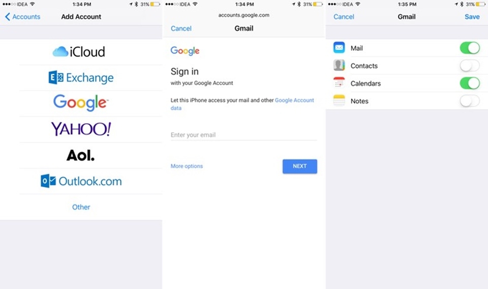 Chọn Gmail Chọn Gmail